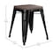Flash Furniture 4 " Black Metal Stool with Wood Seat, PK4 ET-BT3503-18-BLK-WD-GG - alternate 7